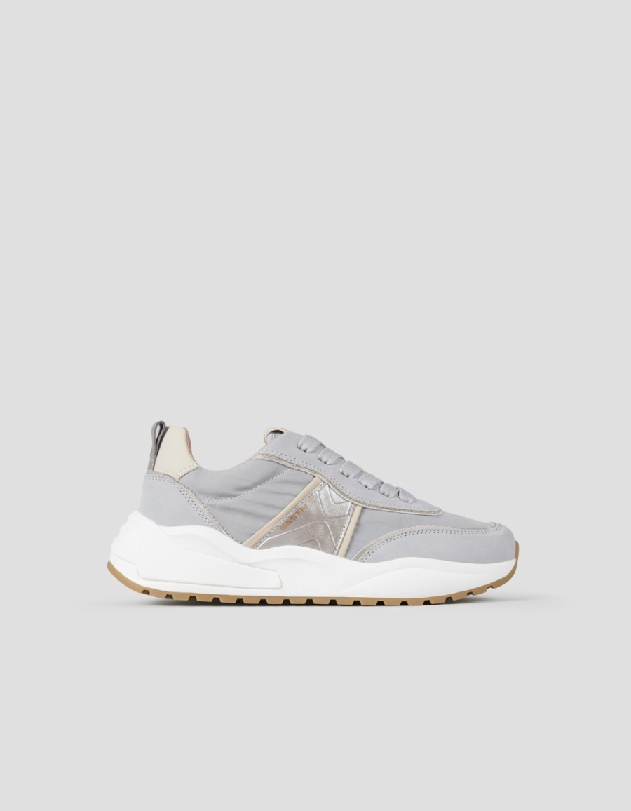 Sneakers Alexander Smith blaze donna in nylon avio e dettagli in laminato argento - 1