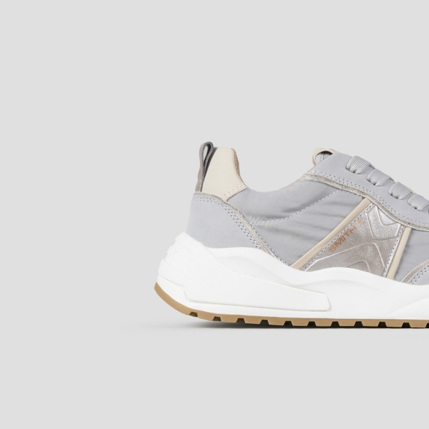 Sneakers Alexander Smith blaze donna in nylon avio e dettagli in laminato argento - 3