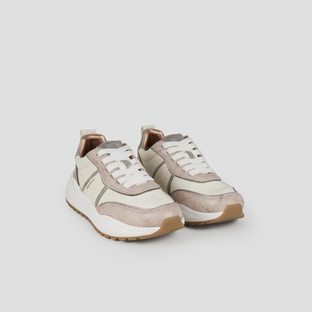 Sneakers Alexander Smith blaze donna avorio e dettagli in cracklè bronzo - 4