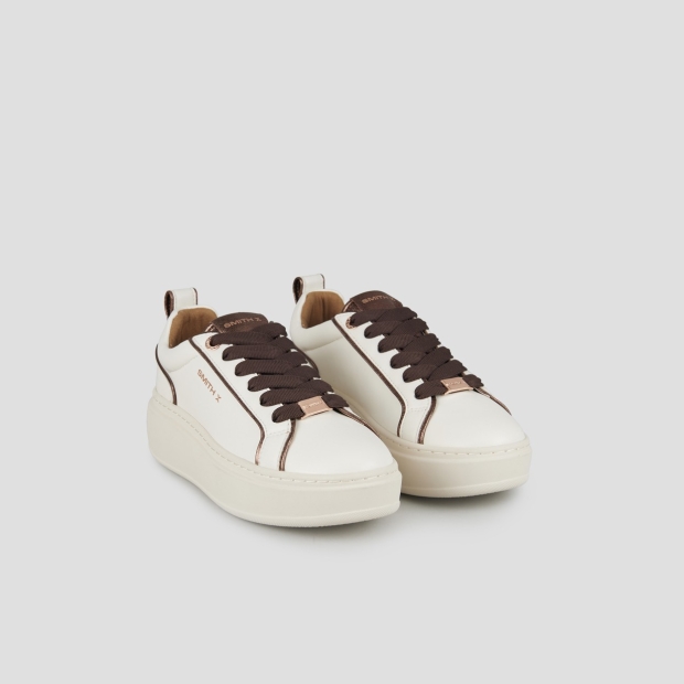 Sneakers Alexander Smith stone donna in bianco e dettagli in laminato bronzo - 3