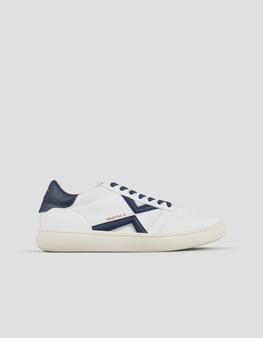 Sneakers Alexander Smith ocean uomo in bianco con logo laterale e tallone blu - 1