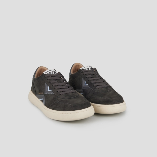 Sneakers Alexander Smith ocean uomo in suede grigio scuro con dettagli blu - 3