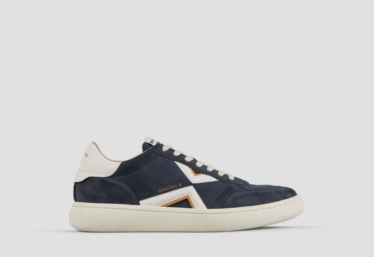 Sneakers Alexander Smith ocean uomo in suede blu con dettagli bianchi - 1
