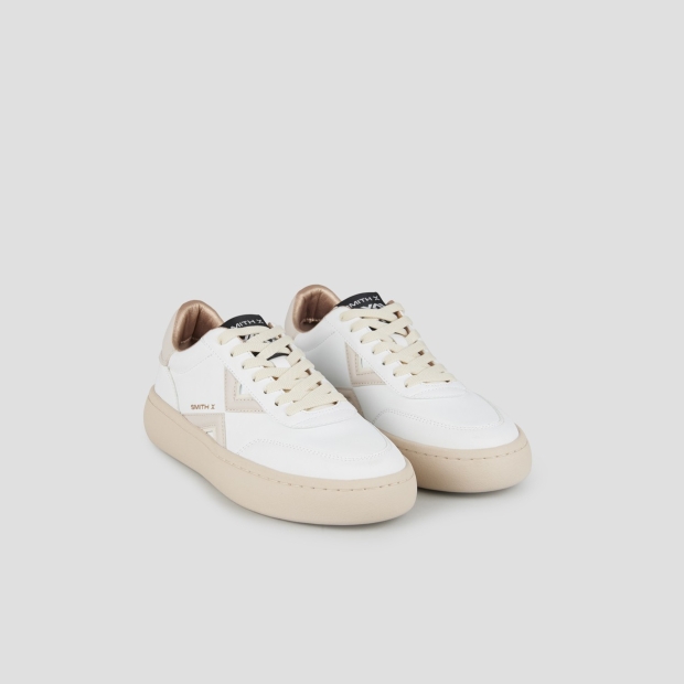 Sneakers Alexander Smith ocean donna in bianco con logo laterale e tallone rosa - 4