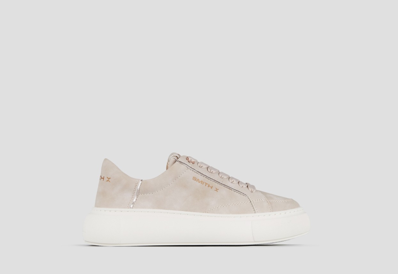 Sneakers Alexander Smith pearl donna avorio e dettagli in laminato rame - 1