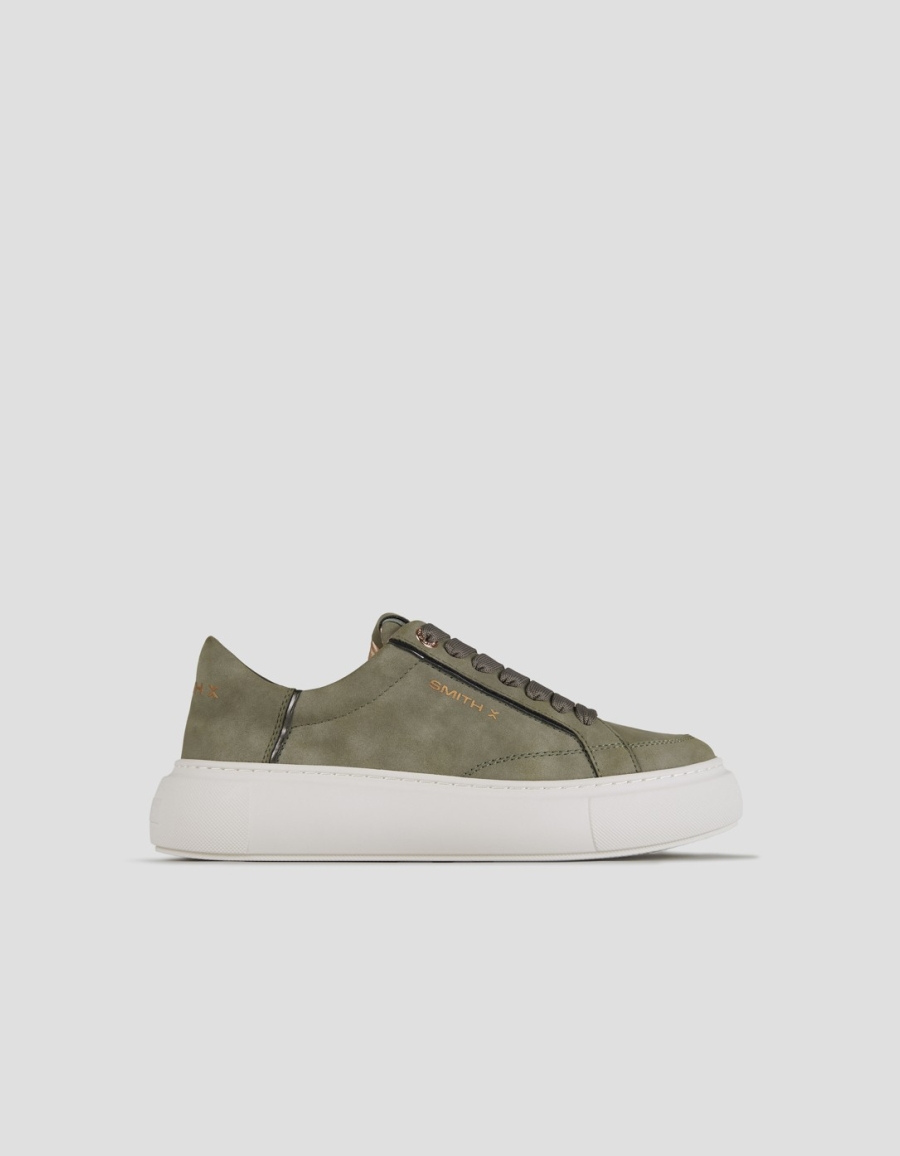 Sneakers Alexander Smith pearl donna in verde con dettagli in laminato argento - 1