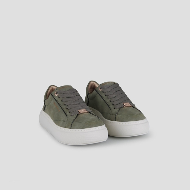 Sneakers Alexander Smith pearl donna in verde con dettagli in laminato argento - 3