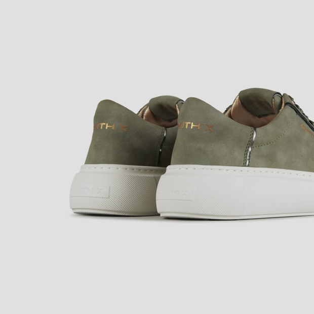 Sneakers Alexander Smith pearl donna in verde con dettagli in laminato argento - 4