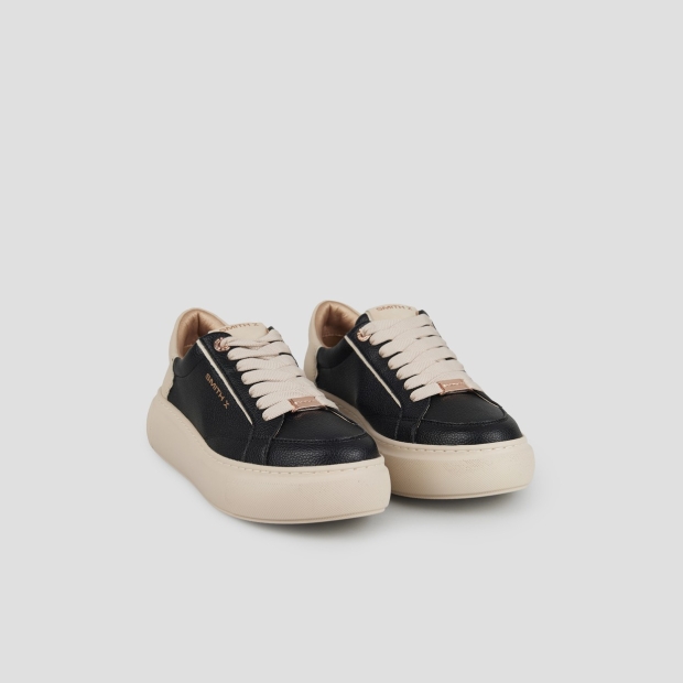 Sneakers Alexander Smith pearl donna in nero con tallone e suola beige - 3