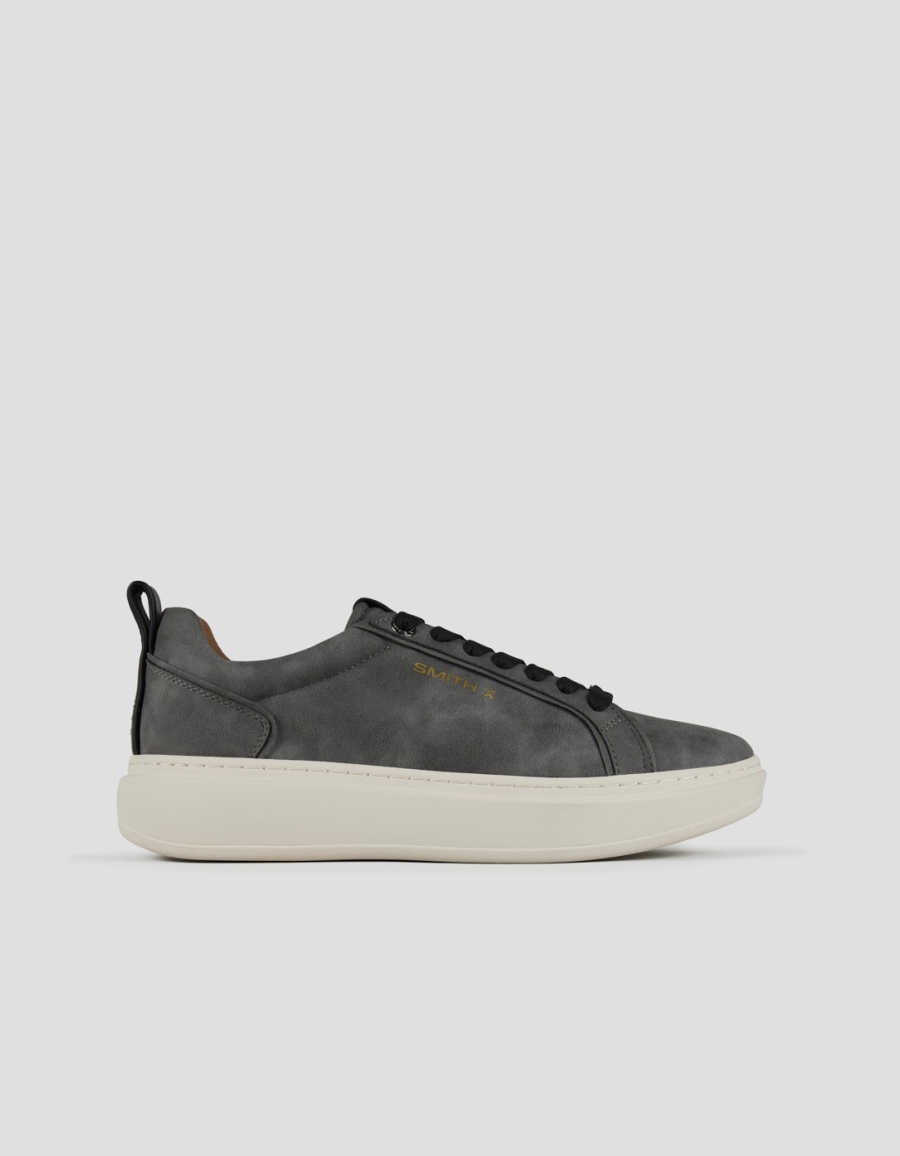 Sneakers Alexander Smith stone uomo in suede grigio con dettagli neri - 1