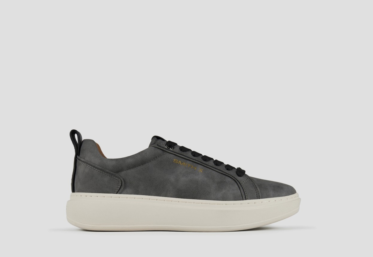 Sneakers Alexander Smith stone uomo in suede grigio con dettagli neri - 1