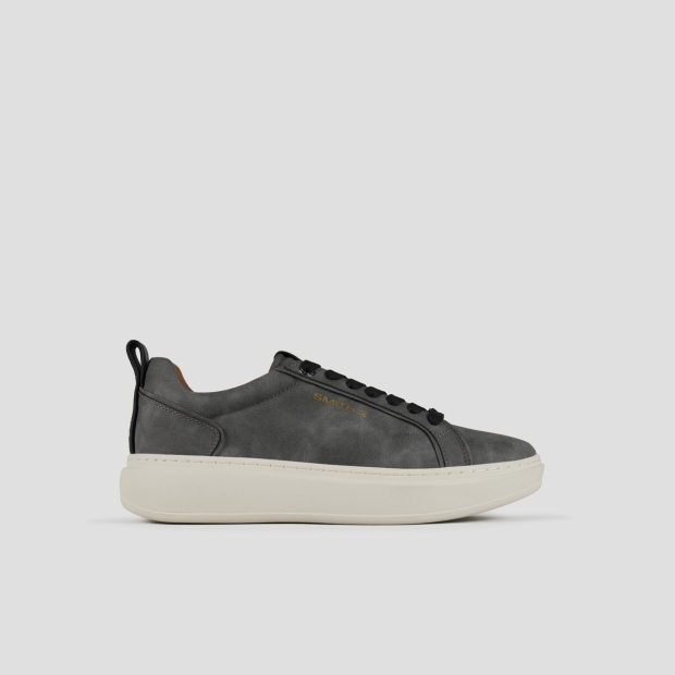 Sneakers Alexander Smith stone uomo in suede grigio con dettagli neri - 1