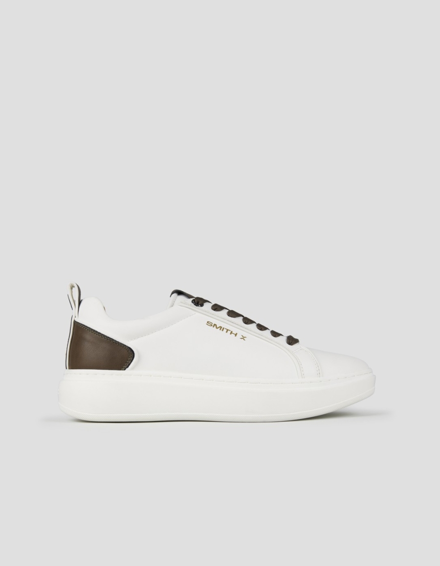 Sneakers Alexander Smith stone uomo in bianco e tallone verde militare - 1