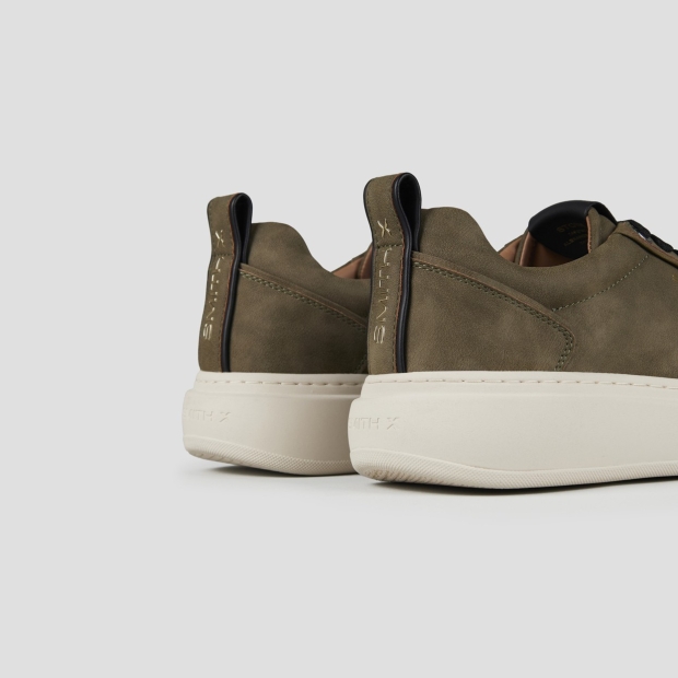 Sneakers Alexander Smith stone uomo in suede verde militare e dettagli neri - 4