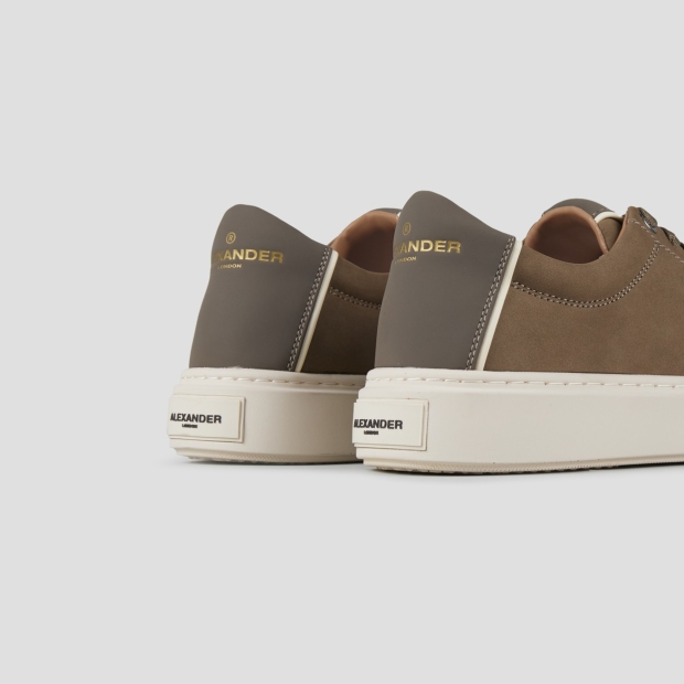 Sneakers Alexander Smith london uomo in nabuk verde militare e tallone in pelle - 4