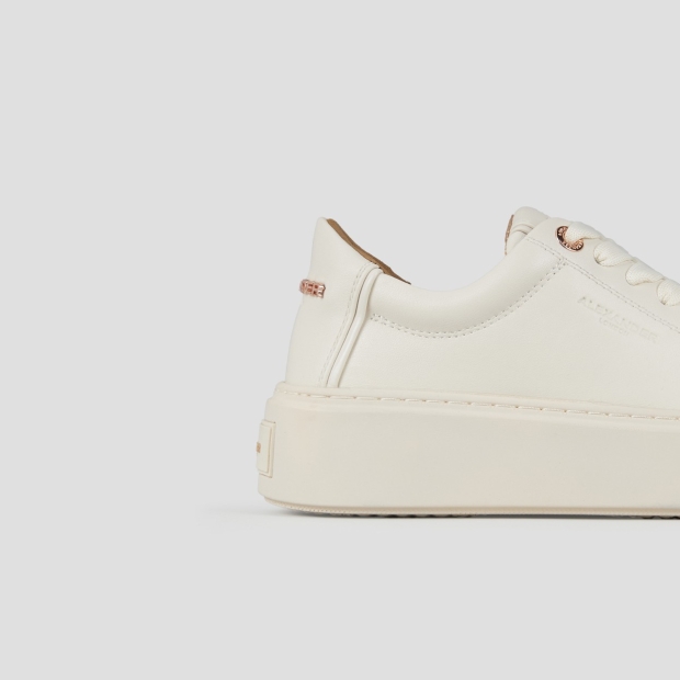 Sneakers Alexander Smith london alta donna in pelle liscia avorio e suola in tinta - 2