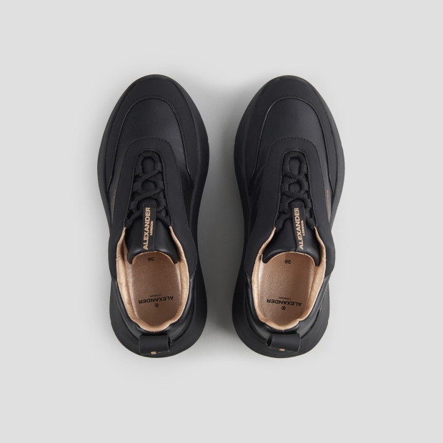 Sneakers Alexander Smith eclipse donna in nappa e gommato nero con suola nera - 5