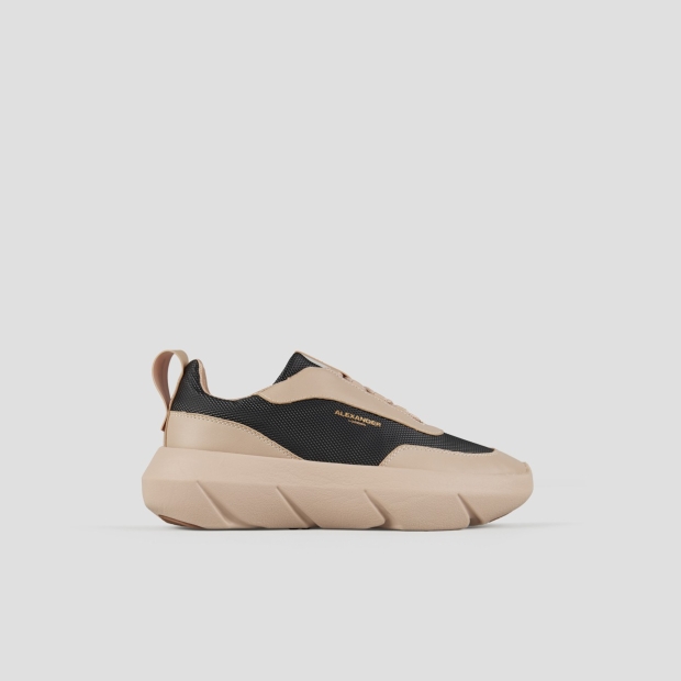 Sneakers Alexander Smith eclipse donna in pelle beige e tessuto tecnico nero - 1