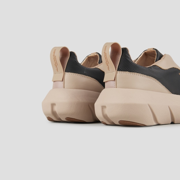 Sneakers Alexander Smith eclipse donna in pelle beige e tessuto tecnico nero - 5