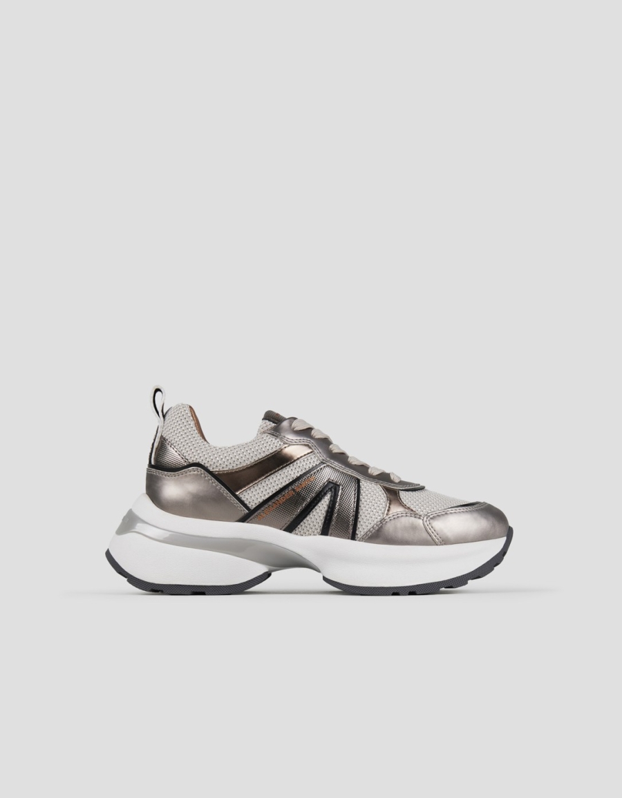 Sneakers Alexander Smith victoria donna in mesh argento e dettagli specchio - 1