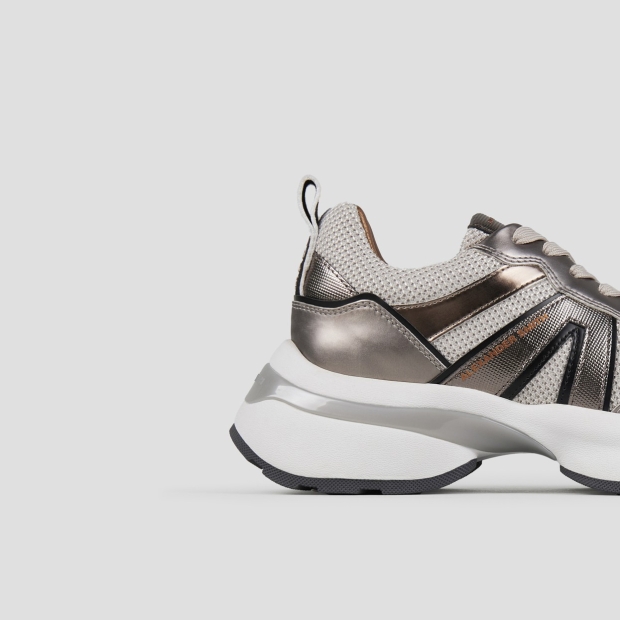 Sneakers Alexander Smith victoria donna in mesh argento e dettagli specchio - 2