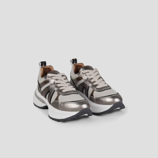 Sneakers Alexander Smith victoria donna in mesh argento e dettagli specchio - 3