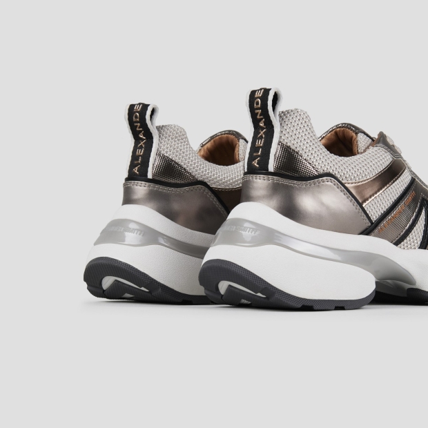 Sneakers Alexander Smith victoria donna in mesh argento e dettagli specchio - 4