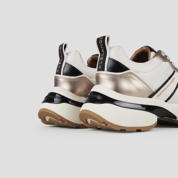 Sneakers Alexander Smith victoria donna in pelle e mesh platino con dettagli specchio - 4