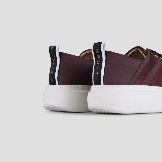 Sneakers Alexander Smith wembley donna in suede bordeaux con nervatura laterale e tallone in pelle - 4