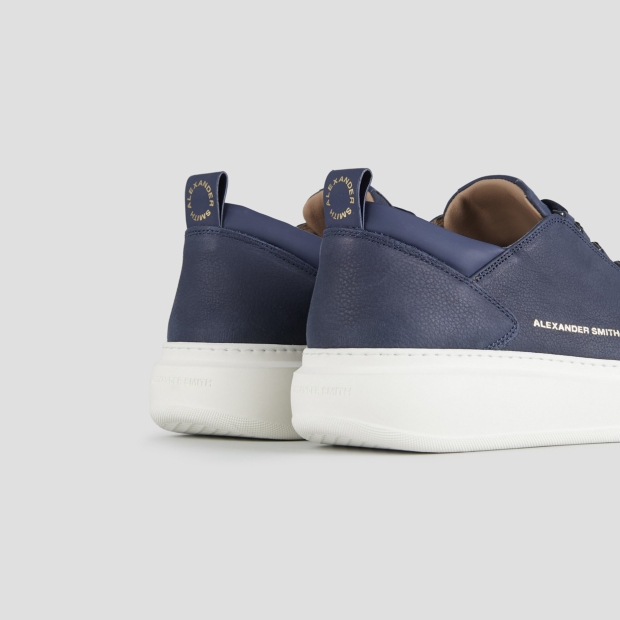 Sneakers Alexander Smith wembley uomo in nabuk bottalato blu e dettagli in pelle liscia - 4