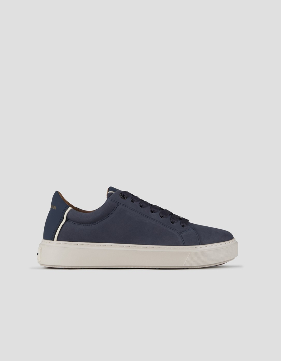 Sneakers Alexander Smith london uomo in nabuk blu e tallone in pelle - 1