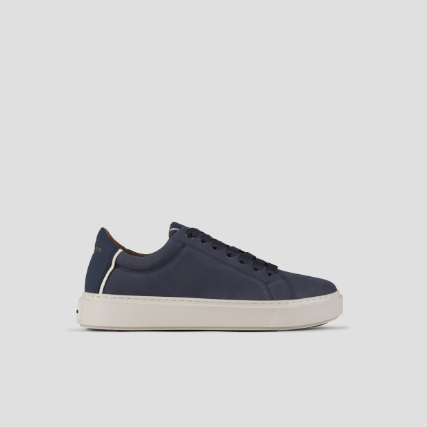 Sneakers Alexander Smith london uomo in nabuk blu e tallone in pelle - 1