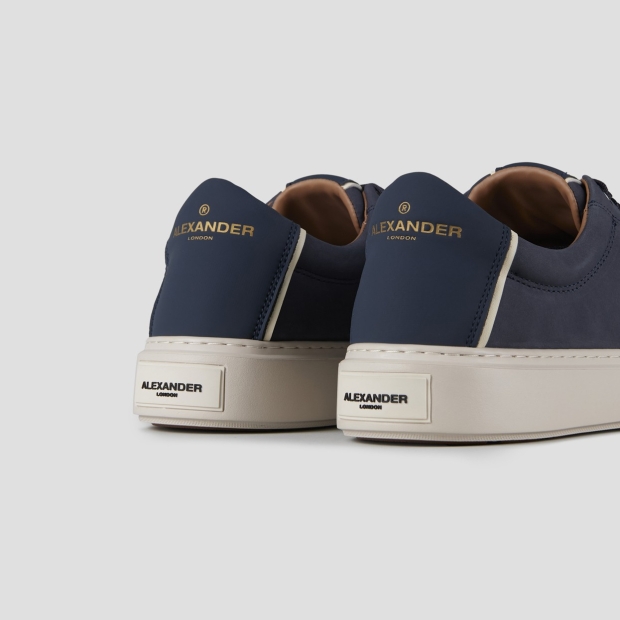 Sneakers Alexander Smith london uomo in nabuk blu e tallone in pelle - 4