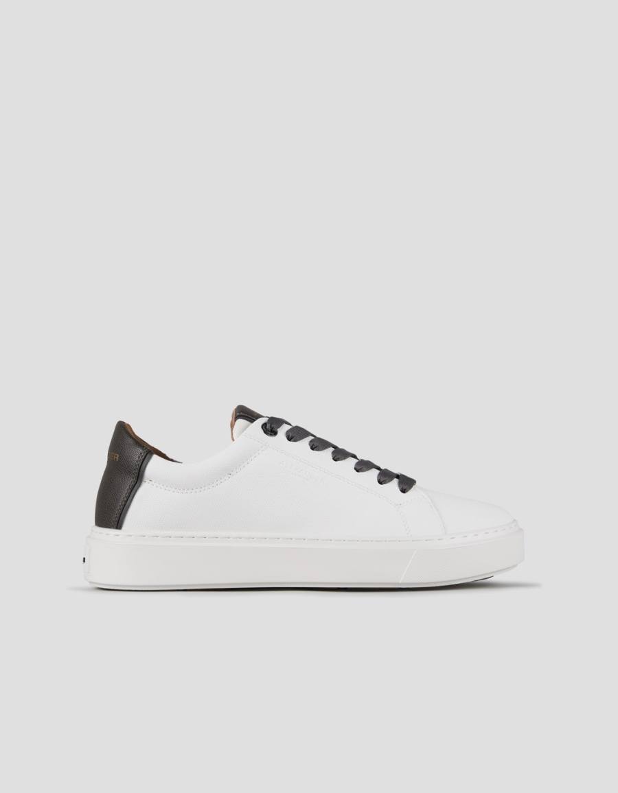 Sneakers Alexander Smith london uomo in pelle palmellata bianca e tallone grigio scuro - 1