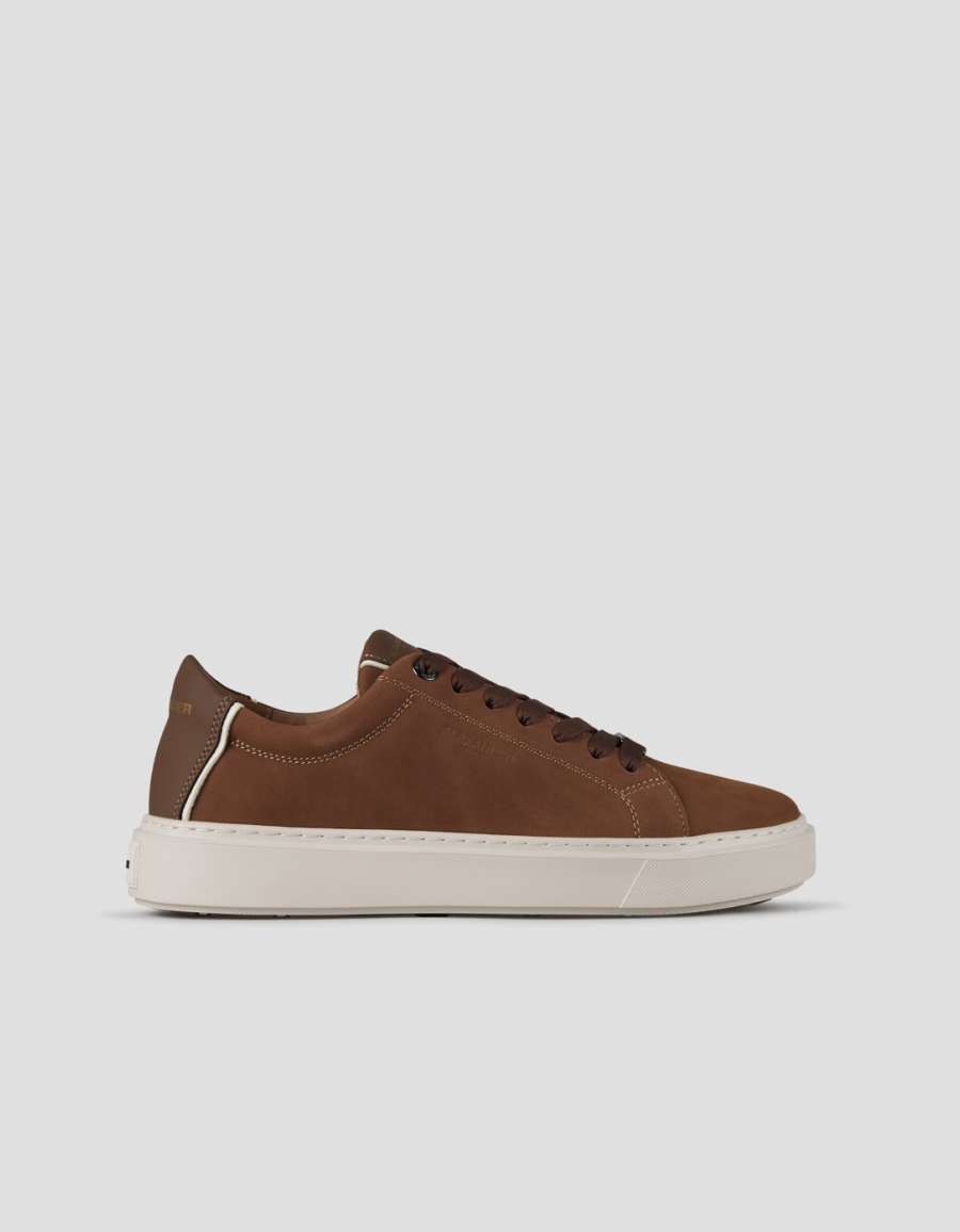 Sneakers Alexander Smith london uomo in nabuk cognac e tallone in pelle - 1