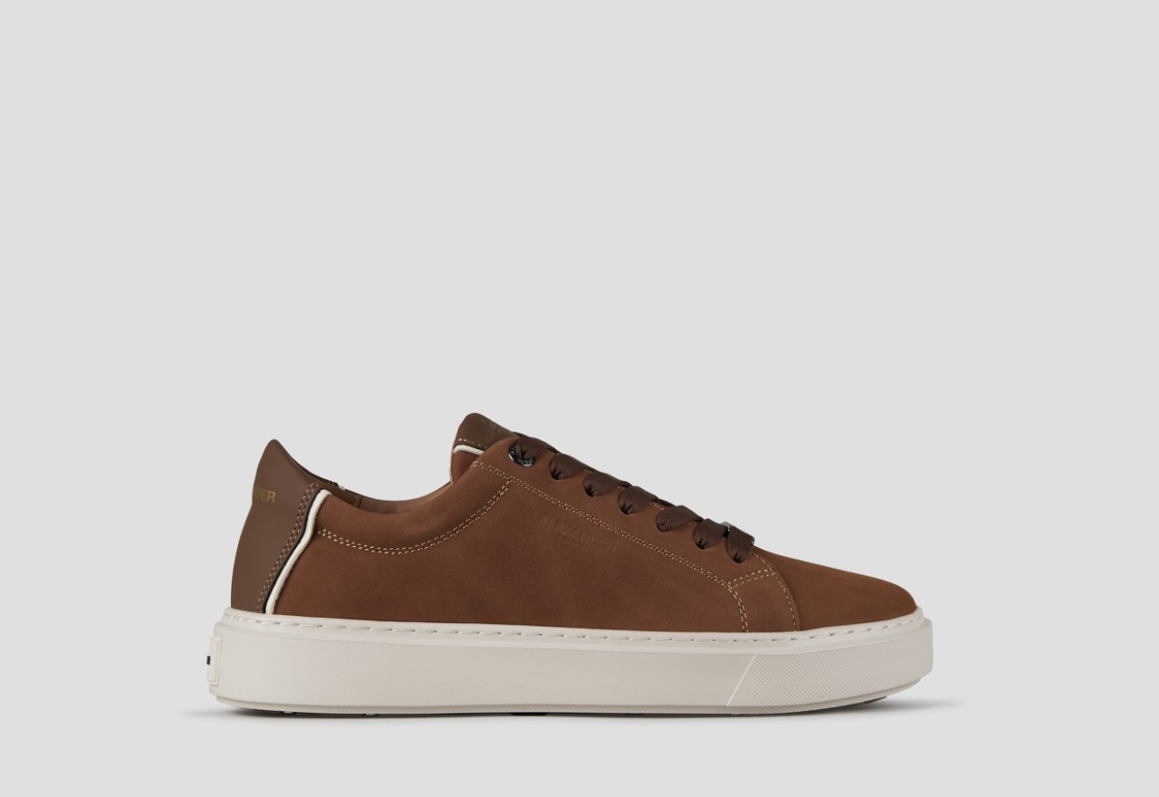 Sneakers Alexander Smith london uomo in nabuk cognac e tallone in pelle - 1