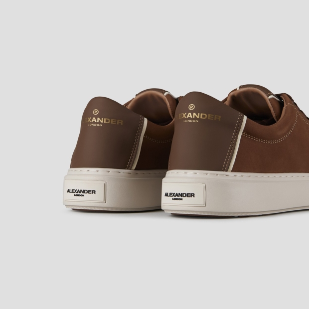 Sneakers Alexander Smith london uomo in nabuk cognac e tallone in pelle - 4