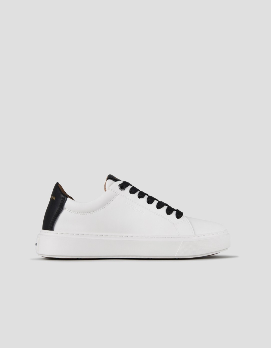 Sneakers Alexander Smith london uomo in morbida pelle bianca e tallone nero - 1