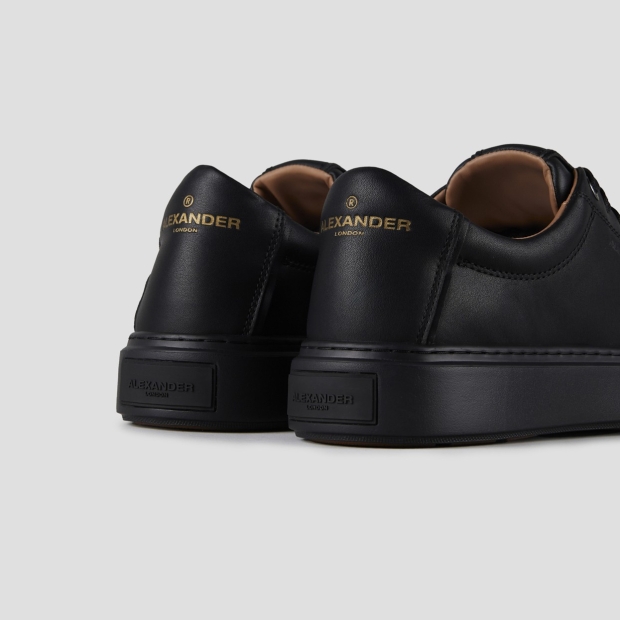 Sneakers Alexander Smith london uomo in pelle liscia nera e suola nera - 4