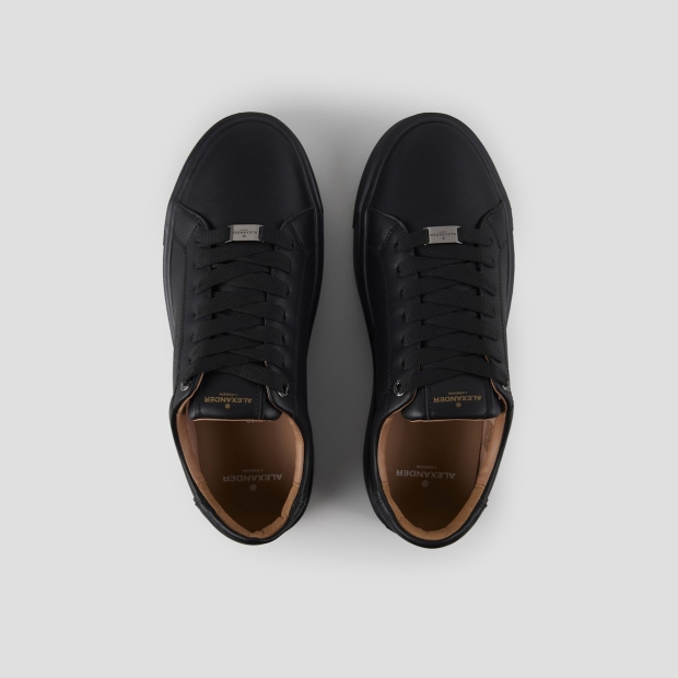 Sneakers Alexander Smith london uomo in pelle liscia nera e suola nera - 5