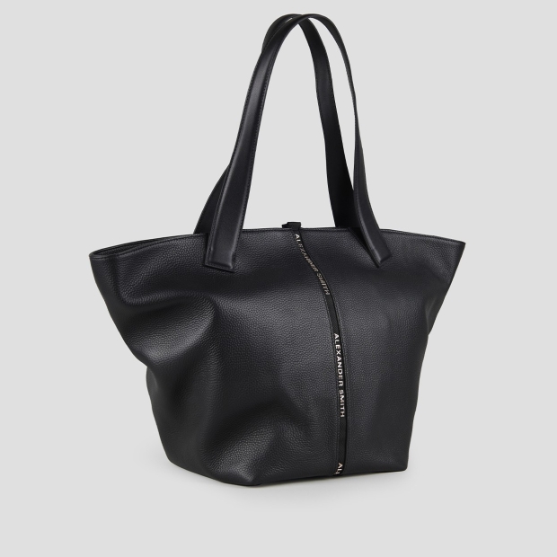 Sneakers Alexander Smith lauren large borsa a spalla in pelle bottalata nera - 3