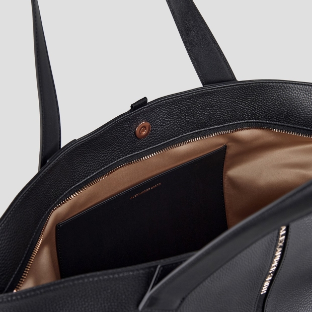 Sneakers Alexander Smith lauren large borsa a spalla in pelle bottalata nera - 6