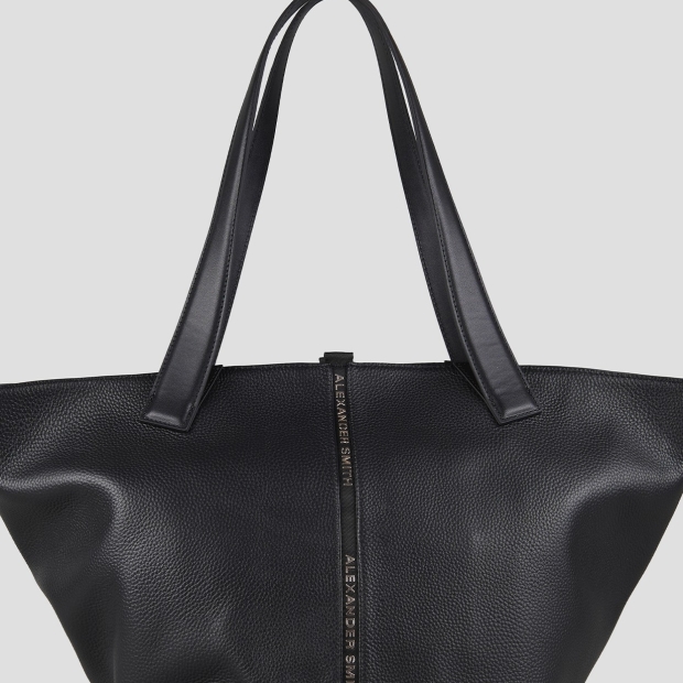 Sneakers Alexander Smith lauren large borsa a spalla in pelle bottalata nera - 4