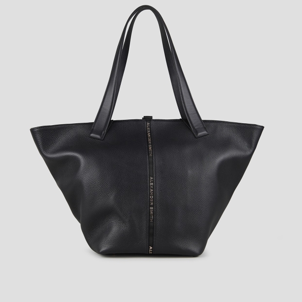 Sneakers Alexander Smith lauren large borsa a spalla in pelle bottalata nera - 5