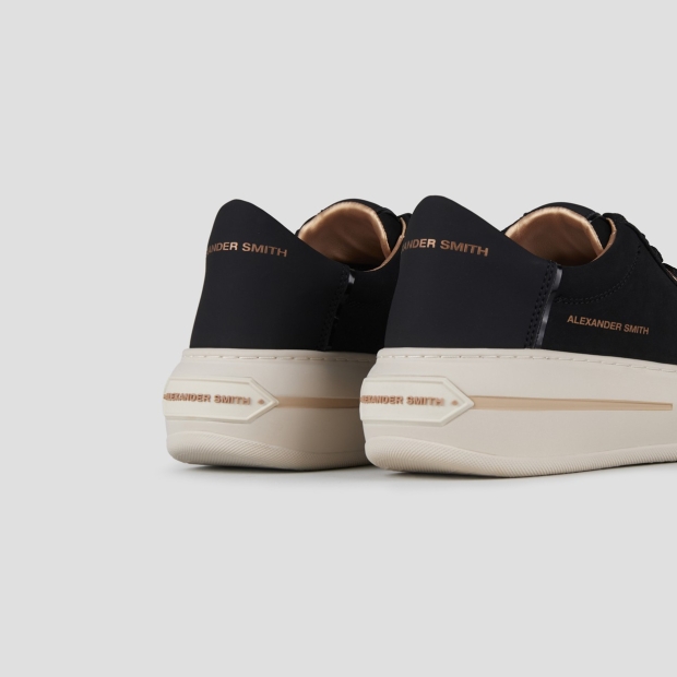 Sneakers Alexander Smith lancaster donna in suede nero e tallone in pelle gommata - 4