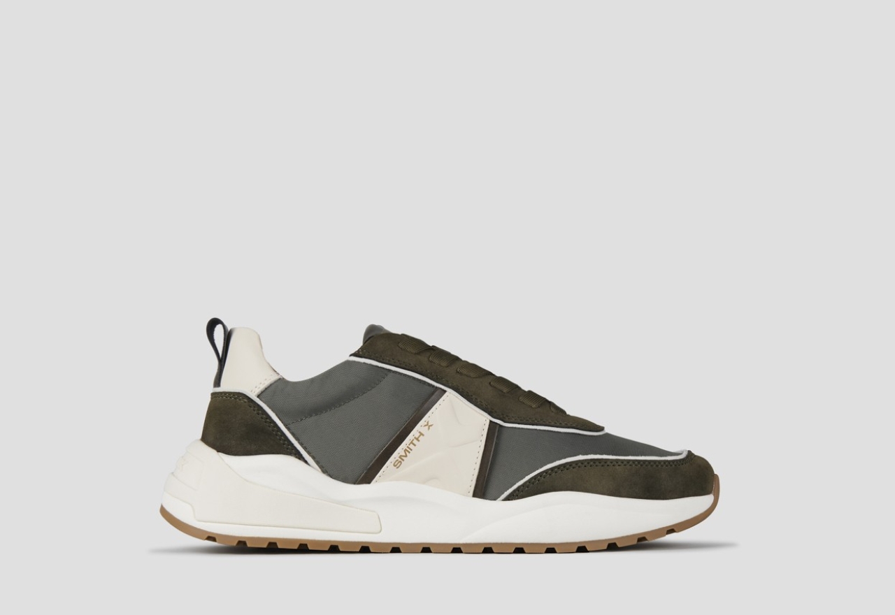 Sneakers Alexander Smith blaze uomo verde militare con logo laterale bianco - 1