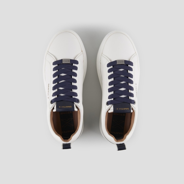 Sneakers Alexander Smith stone uomo in bianco e tallone blu - 5