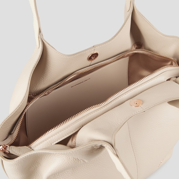 Sneakers Alexander Smith rachel medium borsa a spalla in pelle bottalata avorio scuro - 6