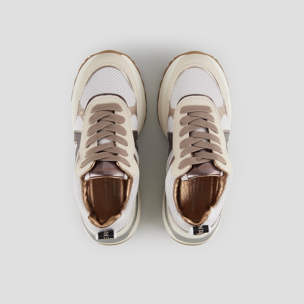 Sneakers Alexander Smith victoria donna in mesh argento e dettagli specchio con logo laterale marrone - 5