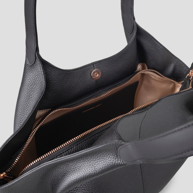 Sneakers Alexander Smith rachel medium borsa a spalla in pelle bottalata nera - 6